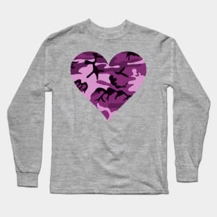 Camouflage Purple Heart Colorful pattern 2020 Long Sleeve T-Shirt